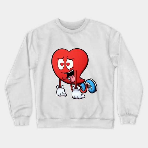 Drooling Heart In Love Crewneck Sweatshirt by TheMaskedTooner